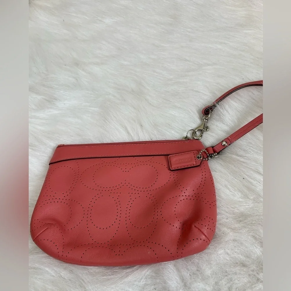 Coach Pink Leather Women's wristlet